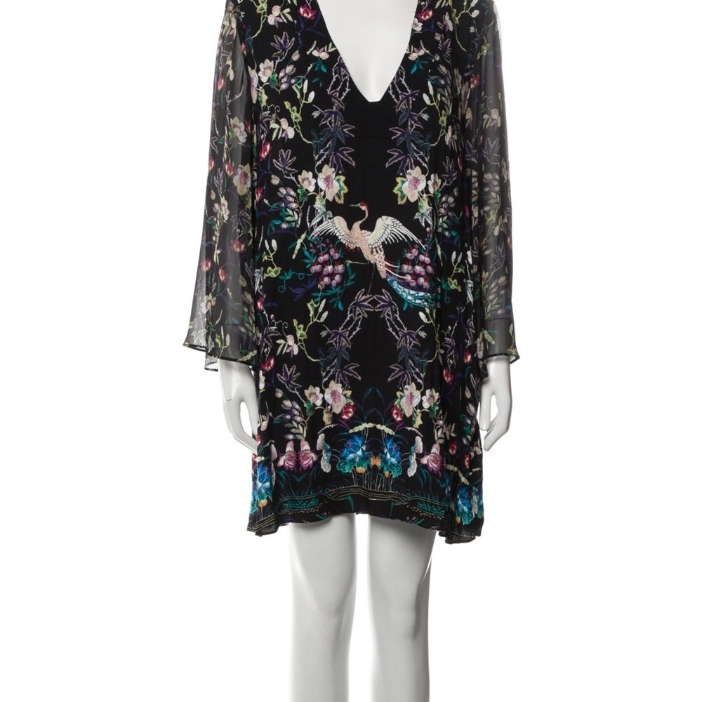 Floral Embroidered Black Dress
